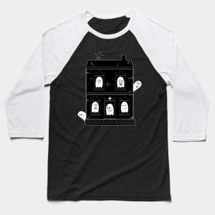 Spooky Cute Ghosts Haunted House Baseball T-Shirt